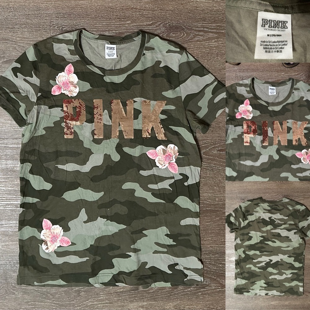 Victoria's Secret PINK Camo
Bling tropical pink Tee Floral VGC SIZE medium - Picture 2 of 13